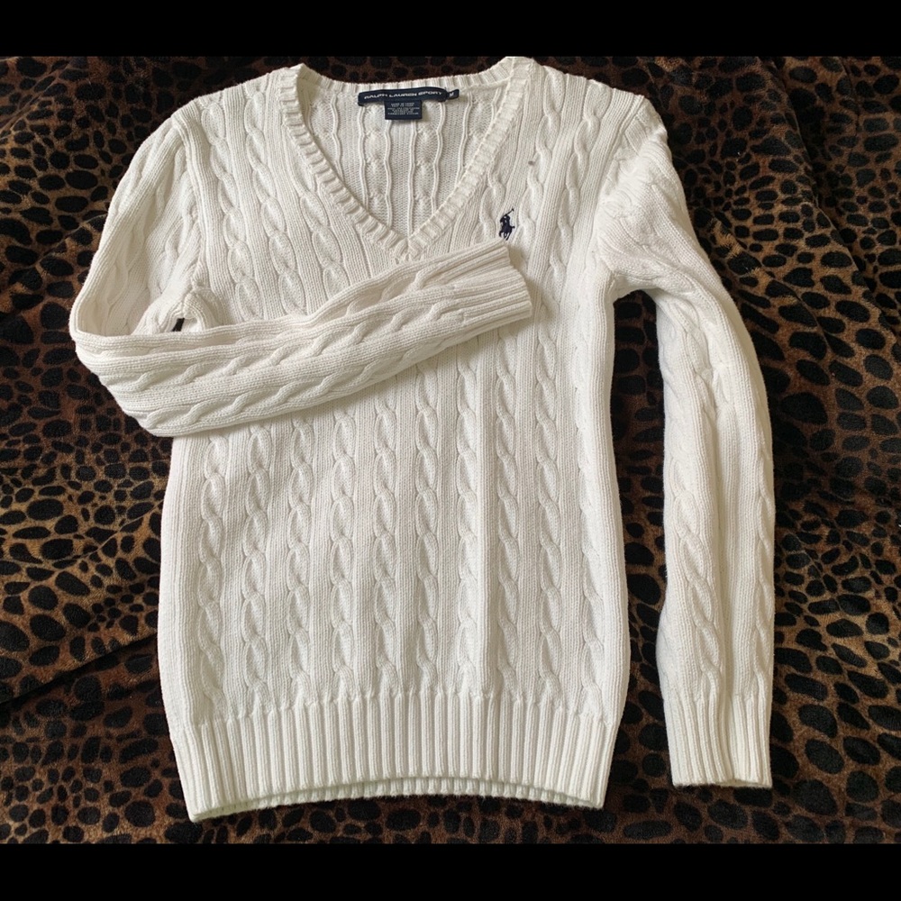 White Polo sweater